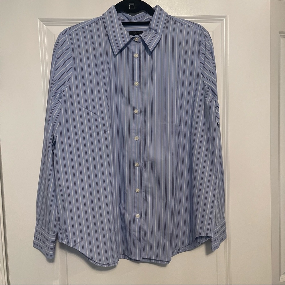 NWT Ann Taylor - Blue Striped Shirt
